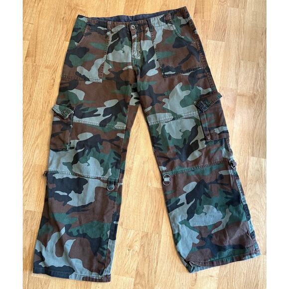 Vintage Camo Military Cargo Pants LARGE - Picture 1 of 6